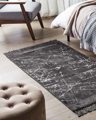 Viscose Area Rug 80 x 150 cm Dark Grey HANLI