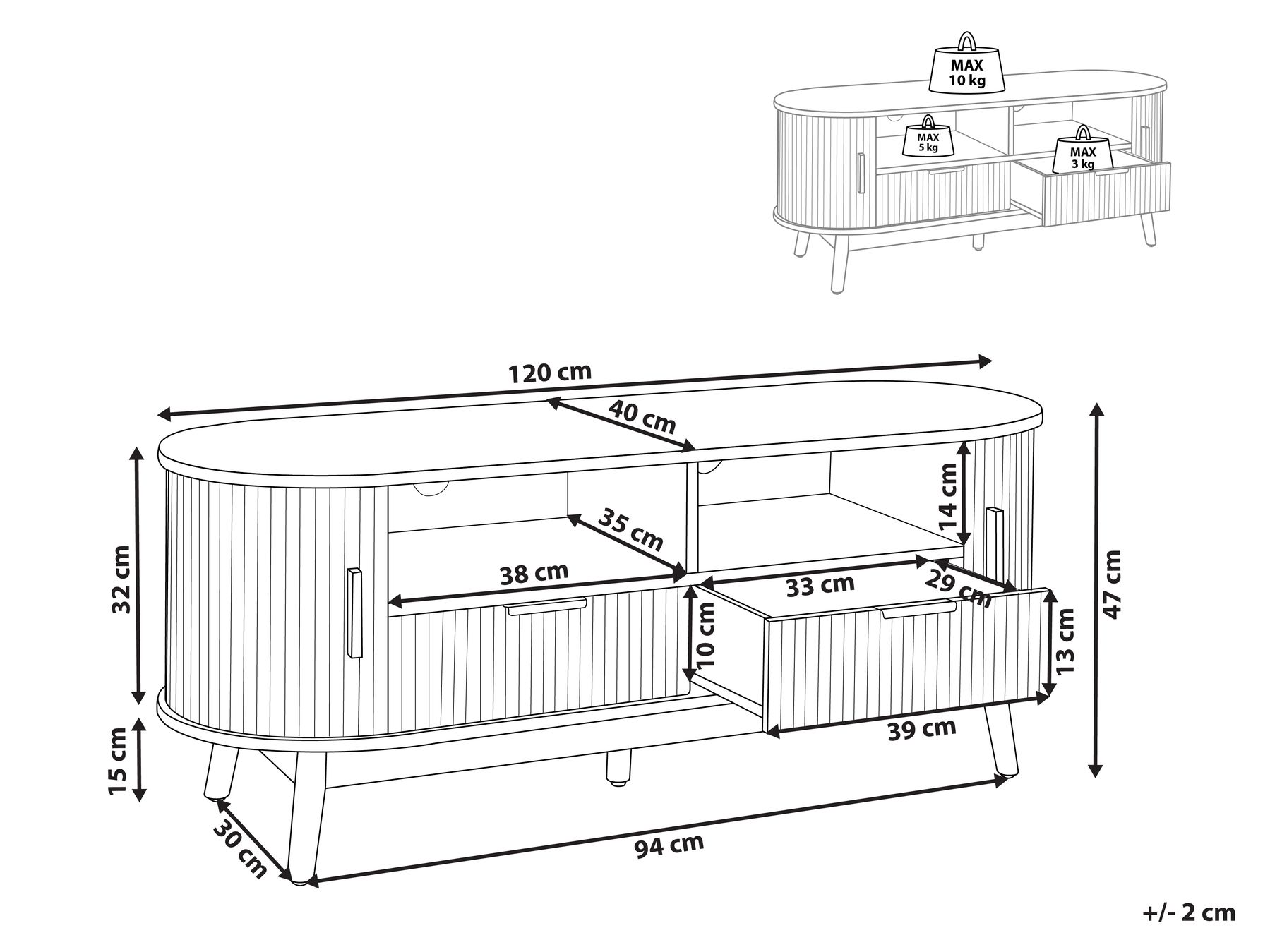 TV Stand SELAH Brown_935738