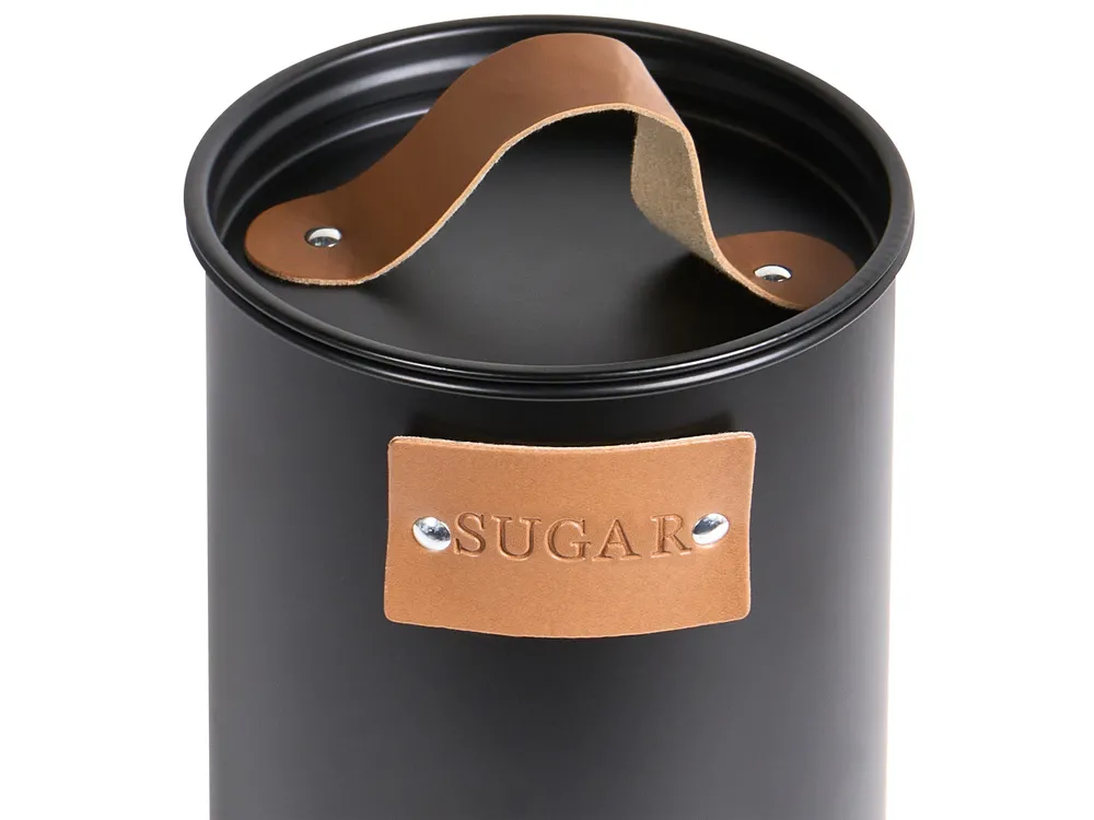 4 Piece Bread Bin and Canister Set REVERIE Iron Black_1069587