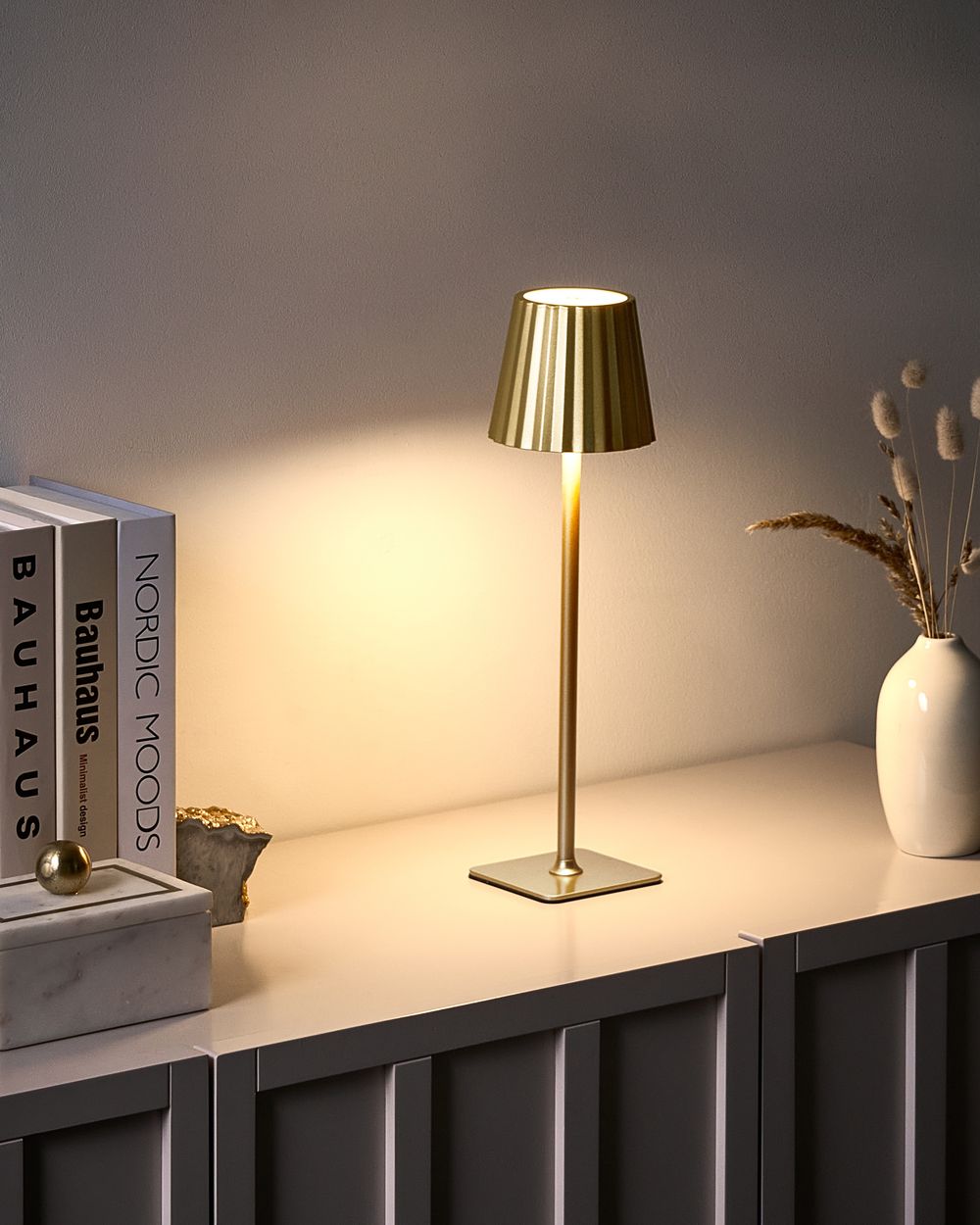 Candeeiro de mesa LED sem fios ABARO Com regulador de intensidade Metal Dourado