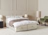 Boxspringbett mit Stauraum BARONET Stoff Cremeweiss 160 x 200 cm