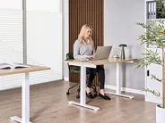 Biurko regulowane elektrycznie DESTINES 120 cm 72 cm Jasny brąz/ biały_1000288