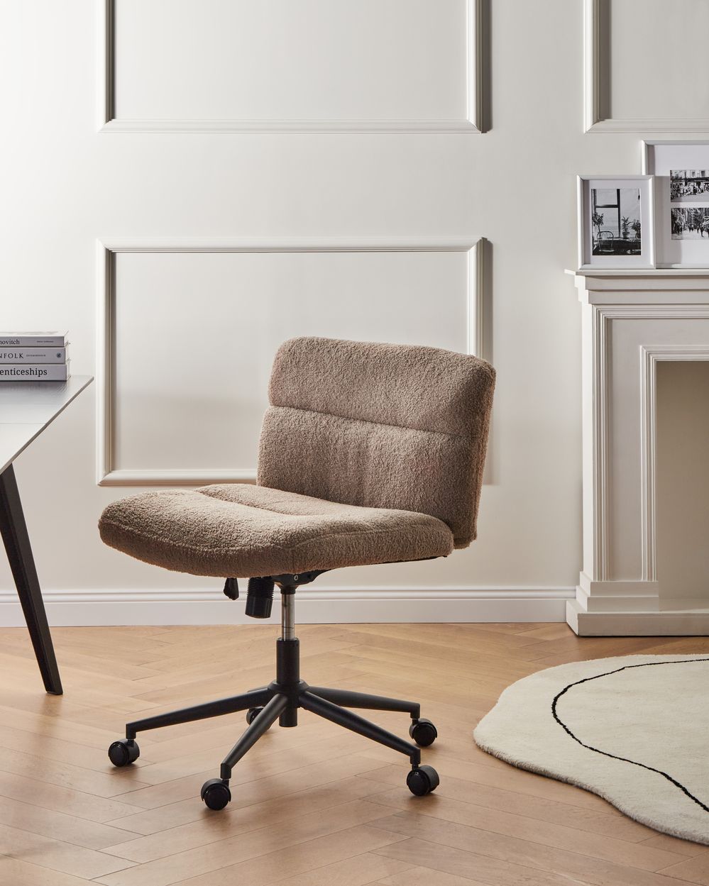 Sedia da scrivania CATLIN Bouclé Beige