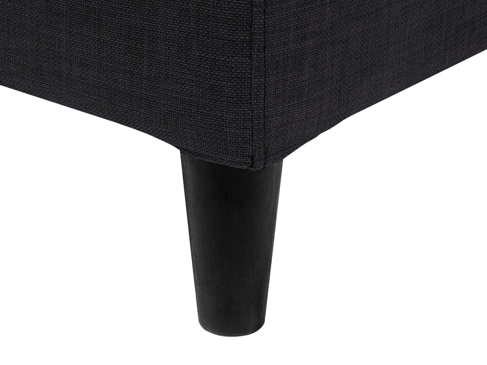 Bed with LED Fabric FITOU 160 x 200 cm (EU King Size) Black_709883