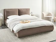 Bed Boucle BAJONNA 160 x 200 cm (EU King Size) Brown_1010767