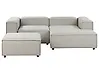 Canapé d'angle modulable 2 places ARDAL avec ottoman Tissu Gris clair Côté gauche