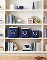 Set of 3 Baskets DARQAB Cotton Navy Blue