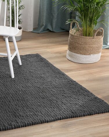 Felt Ball Rug 160 x 230 cm Dark Grey AMDO