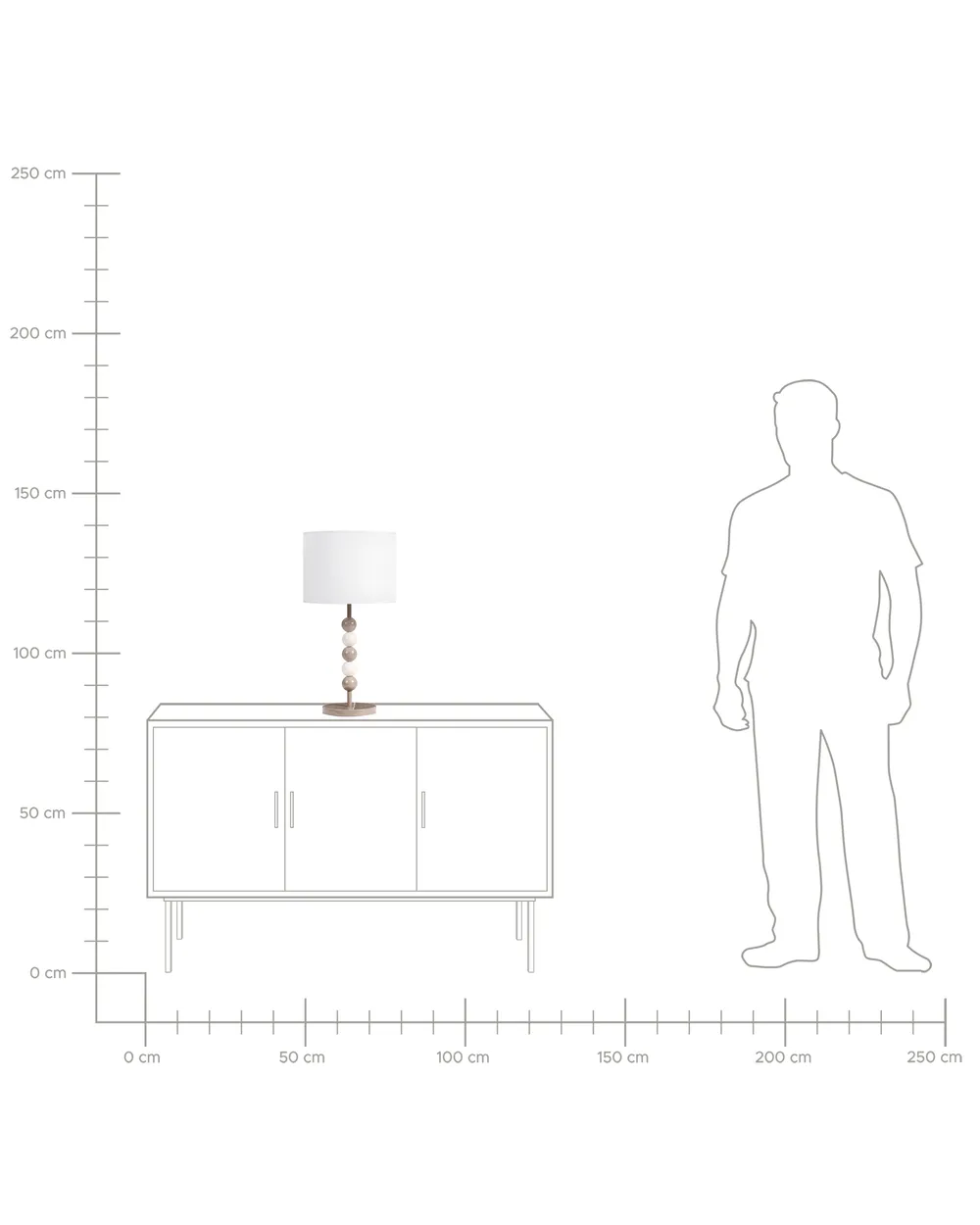 Table Lamp LOKY Metal White/ Beige_1067629