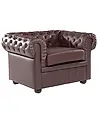 Armchair CHESTERFIELD Leather Brown