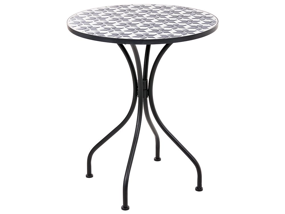 Stolik bistro SIROLO 60 cm 60 cm Metal Biały/ niebieski