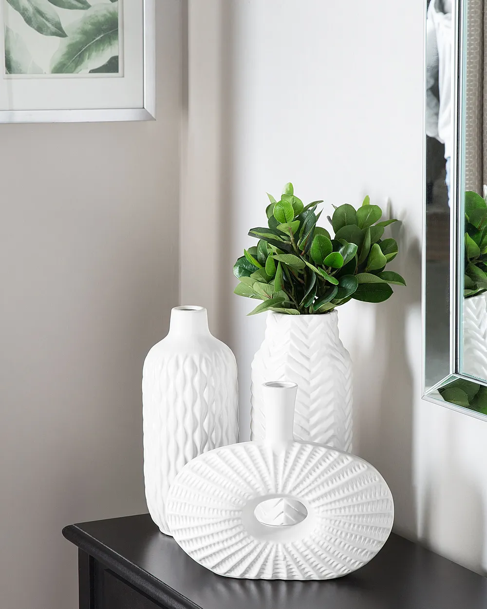 Wazon dekoracyjny XANTHOS 32 cm Kamionka Biały