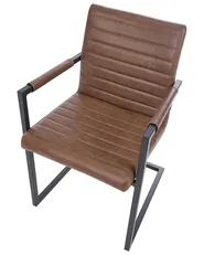 Lot de 2 chaises de conférence BUFORD Cuir PU Marron_938027