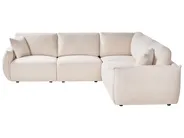 Modular Corner Sofa 5 Seater MESNALI Boucle Off-White Left Hand_1046608
