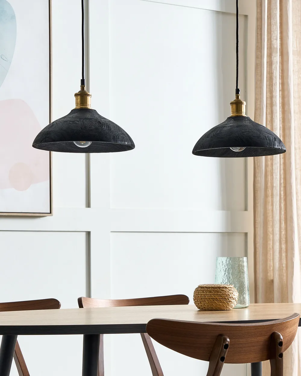 Lampadario CHEYYAR Legno di mango Nero_867657