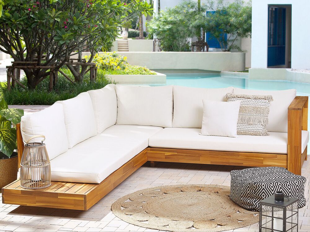 Outdoor wooden corner sofa online