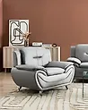 Armchair LEIRA Faux Leather Grey