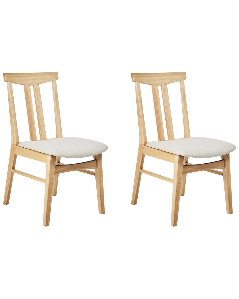 Set of Dining Chairs AVALON Wood Light Beige