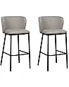 Set of 2 Bar Chairs MINA Grey
