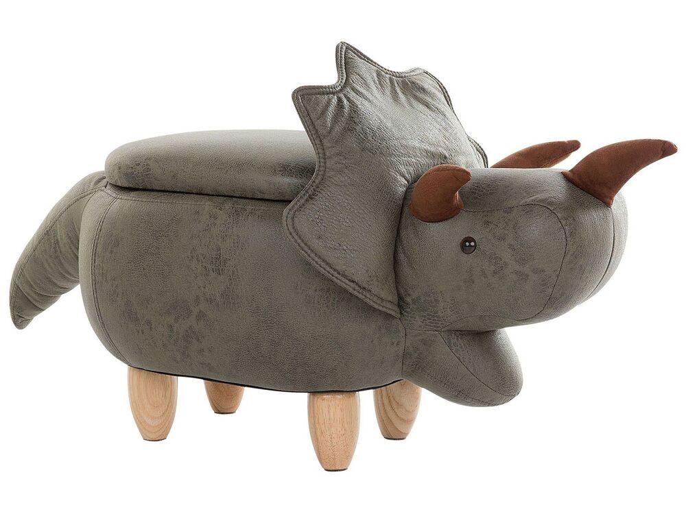 Állatos puff tárolóval TRICERATOPS Dinoszaurusz Sötétzöld