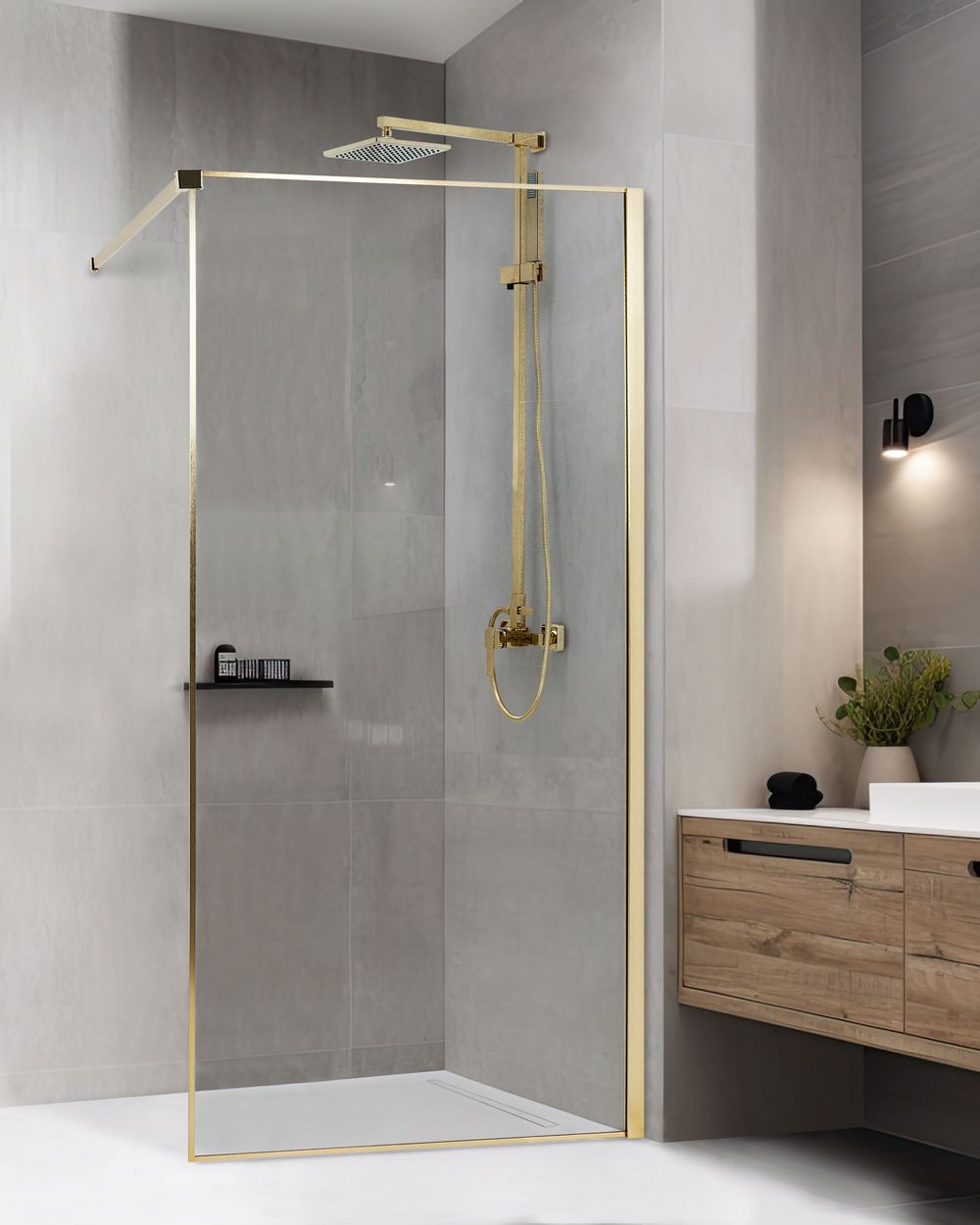 Parois de douche WASPAM 100 x 190 cm Doré