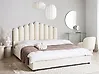 Bed Velvet VINCENNES 180 x 200 cm (EU Super King) Off-White