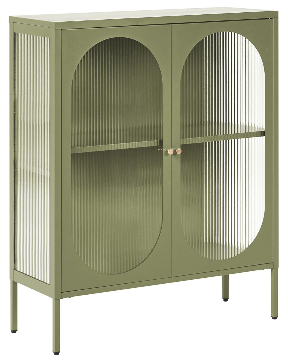 Aparador com vitrine SARRE 90 cm Metal Verde