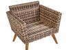 Lounge Set Rattan dunkelbraun 4-Sitzer Auflagen olivgrün VITTORIA_930737