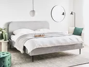 Bed Corduroy FLAYAT 180 x 200 cm (EU Super King) Light Grey_967878