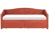 Tagesbett Polsterbezug rot mit Bettkasten 90 x 200 cm VITTEL_876428