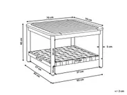 Garden Coffee Table with Shelf MILZANO 70 cm 70 cm Acacia Wood Brown_1180058