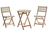 Bistro Set Folding PROSSEDI Acacia Wood Beige