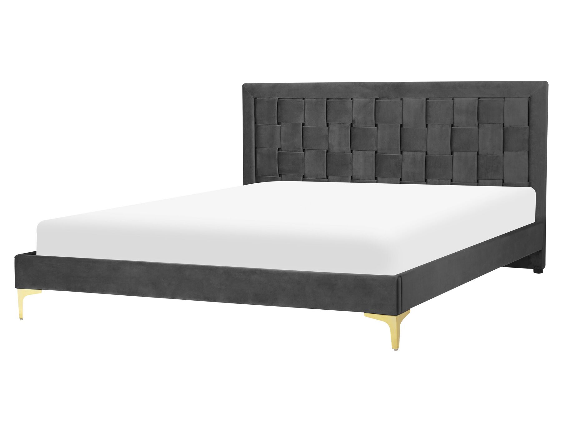 Velvet EU King Size Bed Black LIMOUX_867221