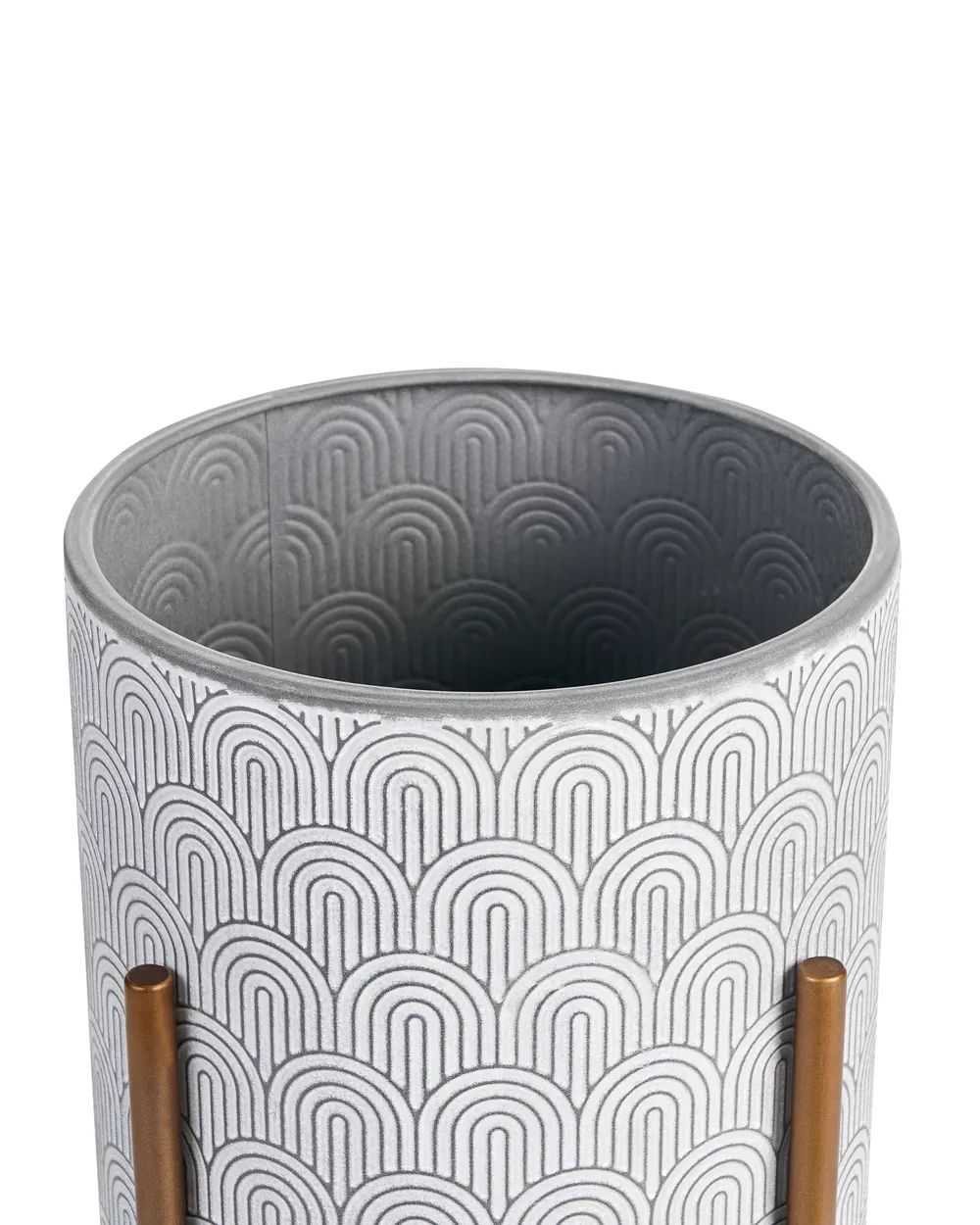 Elevated Plant Pot AUBRIETA 31 cm Metal Light Grey_1064651