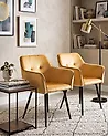Conjunto de 2 sillas de comedor JASMIN Terciopelo Mostaza