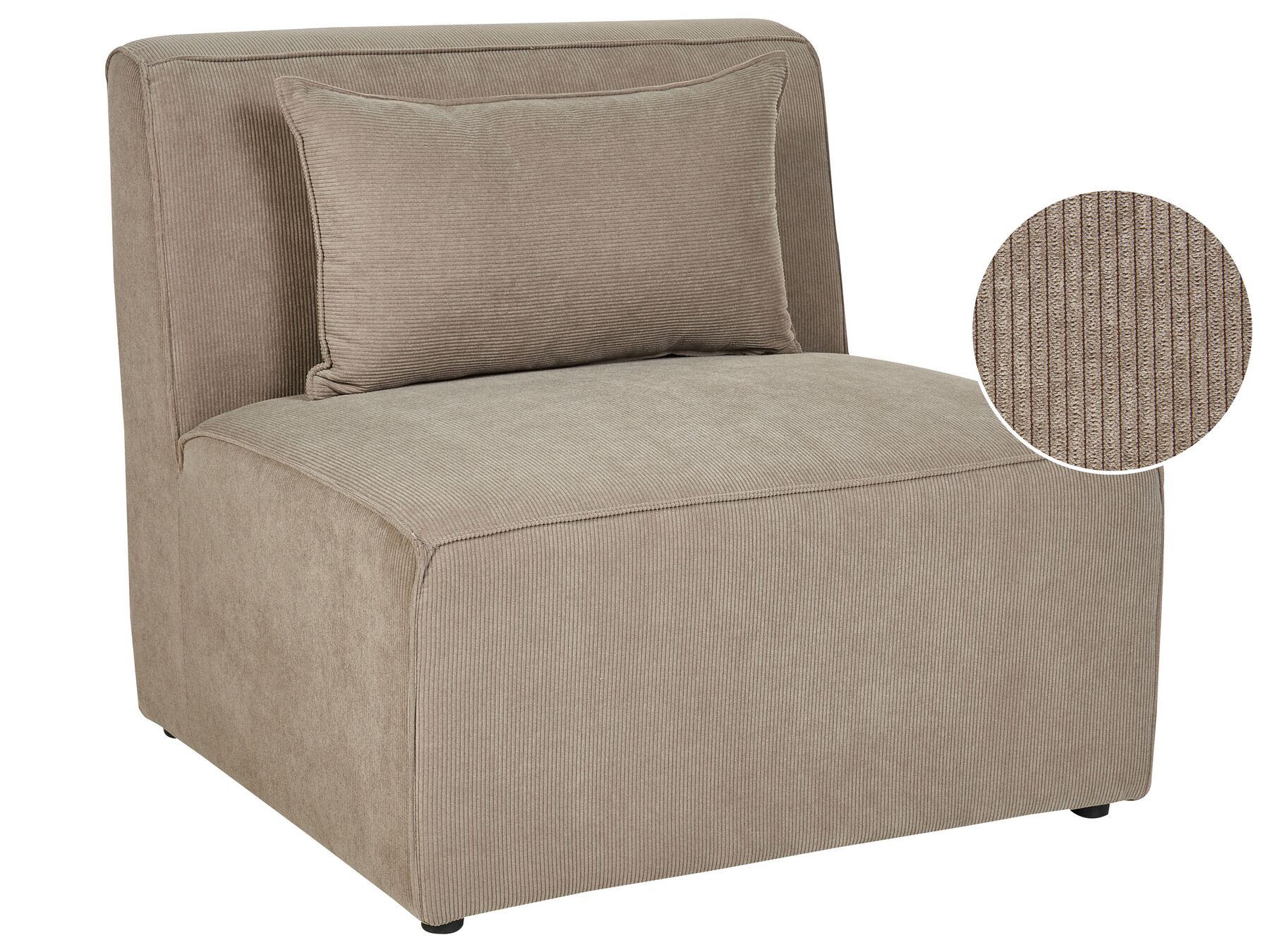 Module fauteuil en velours côtelé taupe pour canapé LEMVIG_876024