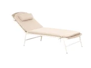 Sun Lounger with Cushion SEZZE Metal Light Beige_1131052