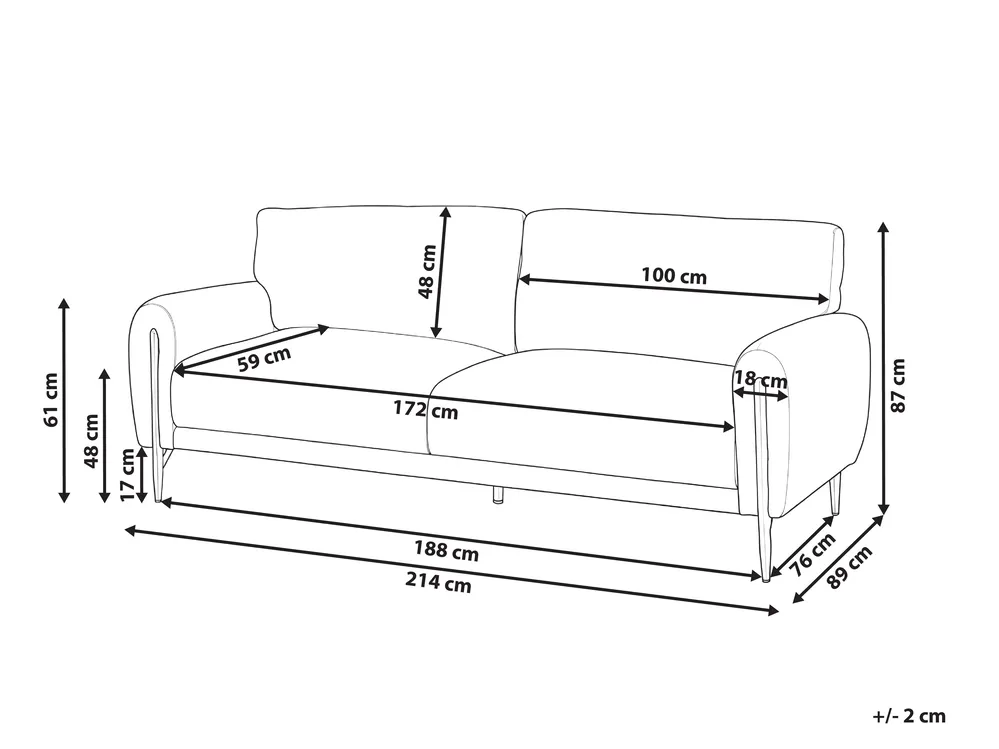 Sofa 3-Sitzer SKARO Chenillegewebe Grün_1156692