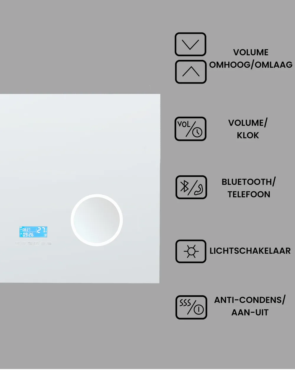 LED badkamerspiegel MONTARON 80 cm 60 cm Zilver_940482