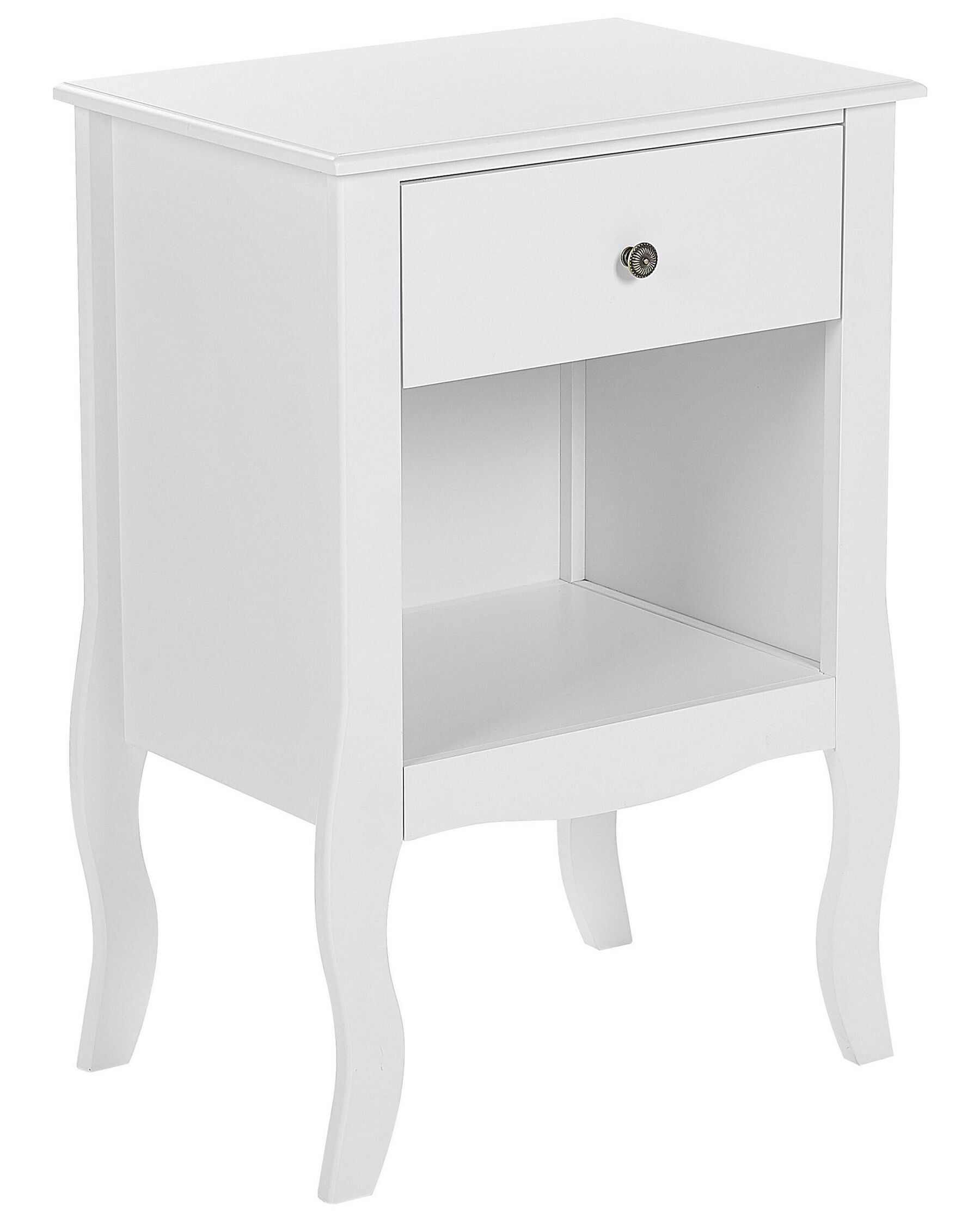 1 Drawer Bedside Table White LANE_800404