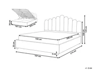 Bett mit Stauraum VINCENNES Samtstoff Cremeweiß 160 x 200 cm_837377