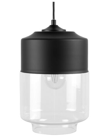 Lampe suspension noir en verre transparent JURUA