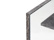 Wall Mirror with Shelf PELOTAS 45 cm 45 cm Marble/ Black_978129