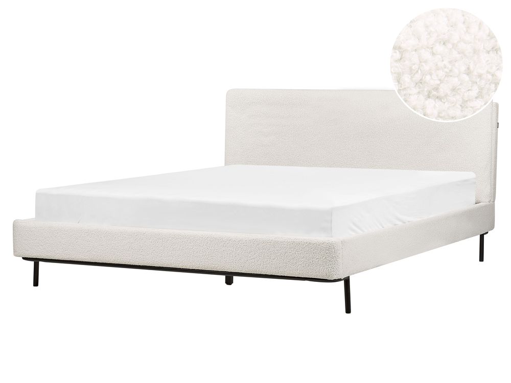 Bed Boucle CORIO 160 x 200 cm (EU King Size) Off-White