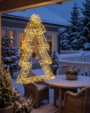 Decorazione per esterni LED AKERAN 60 cm Albero di Natale Argento_1148670