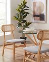 Set of 2 Dining Chairs FALLON Wood Light Brown/ Light Grey