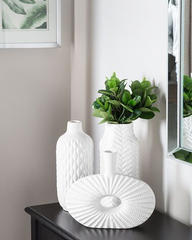 Dekorativ vase 32 cm hvit XANTHOS