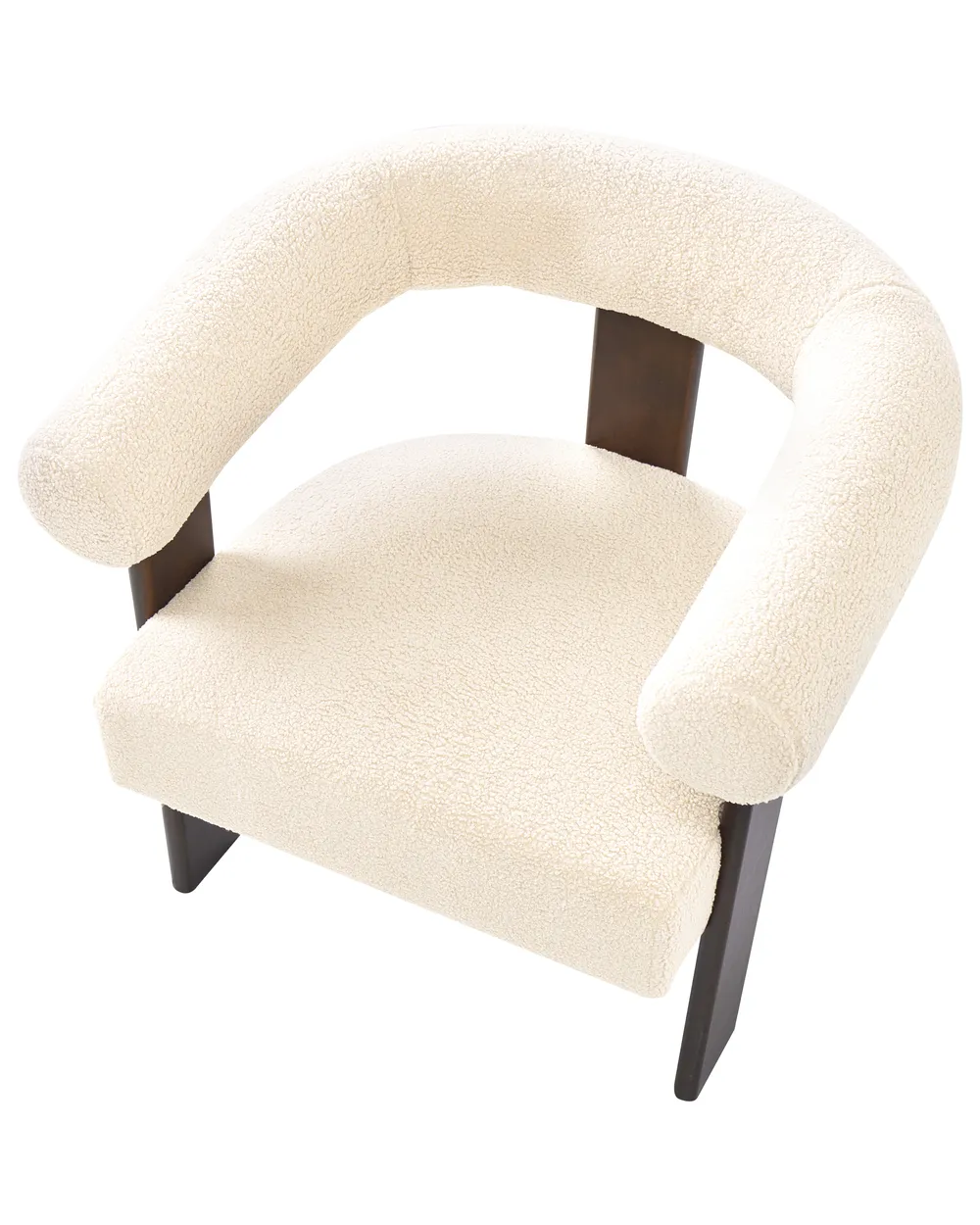 Poltrona ILBRO Bouclé Bianco sporco/Marrone scuro_984749