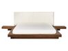 Waterbed met bouclé hoofdbord bruin 160 x 200 cm ZEN_931316