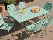 Garden Dining Table TERENZO 160 cm 90 cm Metal Mint Green_1077645